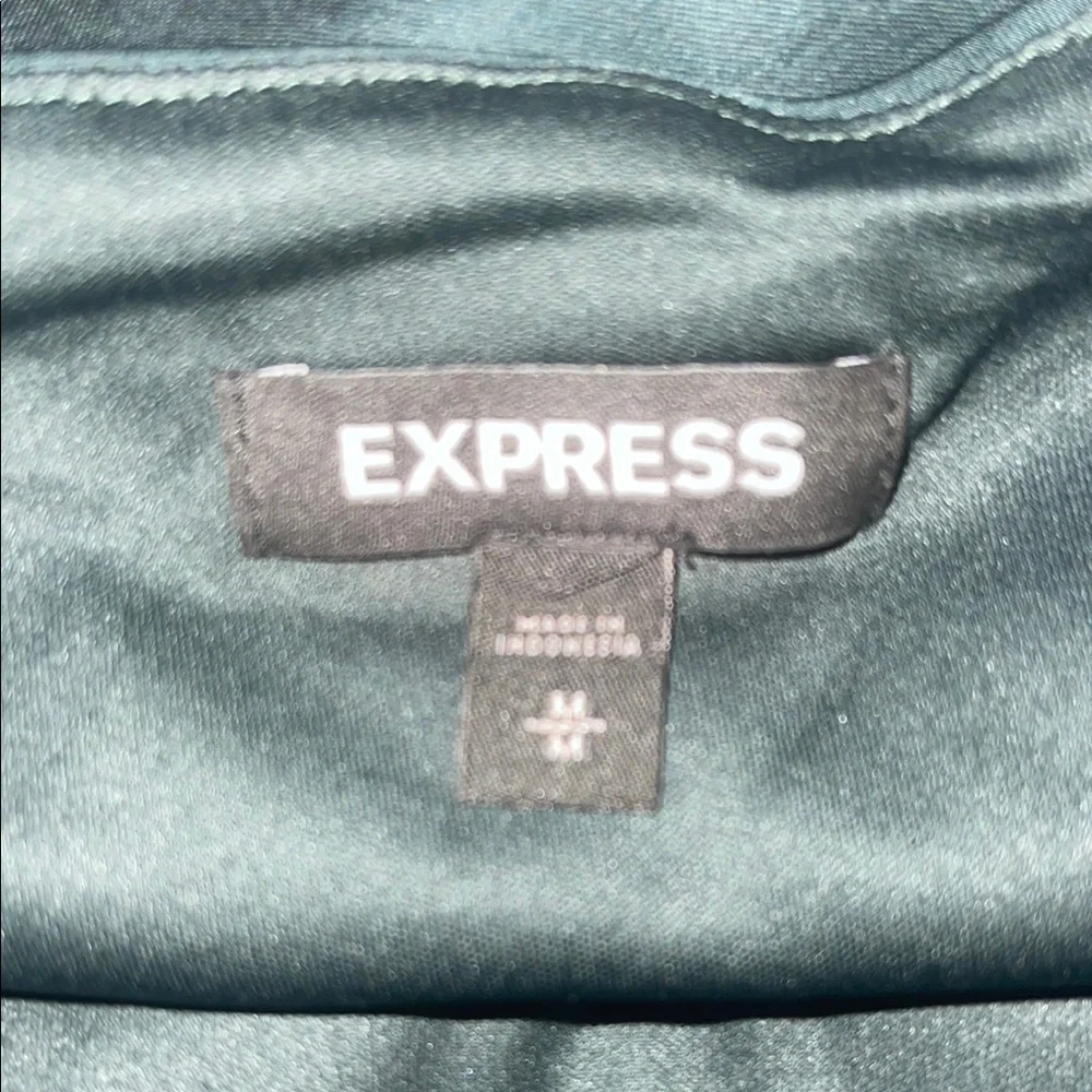 Express Green Midi Slip Dress With Spaghetti Straps and Slit - Picture 7 of 7